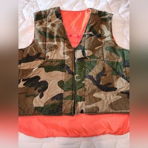 Reversible Hunting Vest Camo/Orange, Size Large